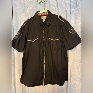 American Eagle Outfitters Black short sleeve button down casual shirt